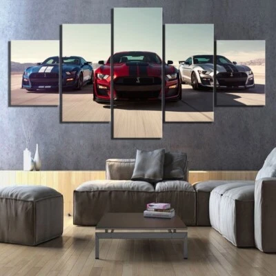 Luxury Sports Cars Ford Mustang 5 Piece Canvas Print Wall Art Poster Home Decor Foto 1 de 4