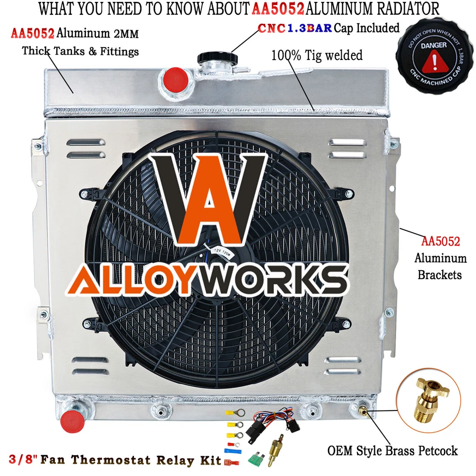 Ventilador de cubierta de radiador de 4 filas para Dodge Dart Mopar Charge/Plymouth Fury 1963 1964-69 Foto 1 de 4