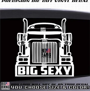 BIG SEXY TRUCKER Vinyl Decal Sticker Fits Mack Freightliner Kenworth Rig Semi - Picture 1 of 4