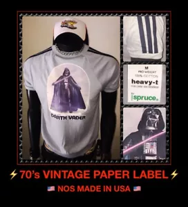 VTG orig Disney '77 Star Wars IV 4 classic DARTH VADER Anakin UNUSED T-Shirt MED - Picture 1 of 10