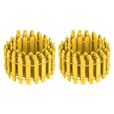 2-Pack Miniature Fairy Garden Fence, 35" DIY Wood Picket Fence [Yellow] Foto 1 de 4