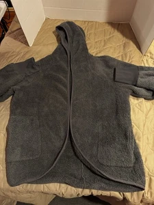 Maurices Unisex Fleece Oversized Gray Hoodie With Pockets  Size S/M Open Front - Picture 1 of 16