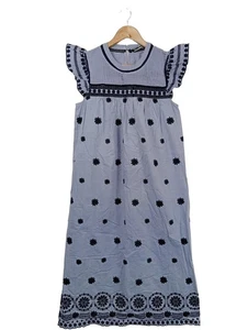 ZARA WOMAN Vestido de Verano Mujeres Vestido Talla EU 36 azul-blanco-negro - Imagen 1 de 6