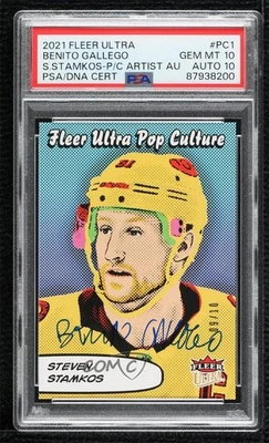 Fleer Ultra Pop Culture 2021 9/10 Steven Stamkos de Benito Gallego PSA 10 automático Foto 1 de 3