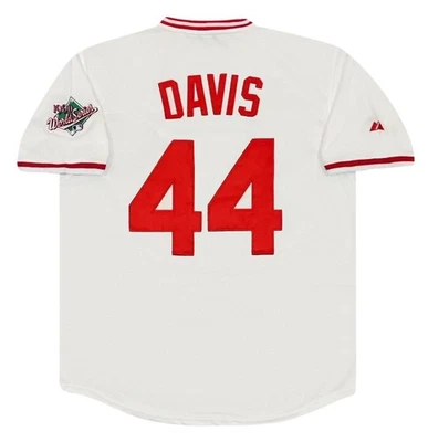 Camiseta Eric Davis 1990 Cincinnati Reds Serie Mundial Cooperstown Hombre’s Grande Foto 1 de 4