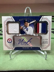 2012 Topps Museum Collection Nelson Signature Game Used Swatches AUTO /50 Texas - Picture 1 of 2
