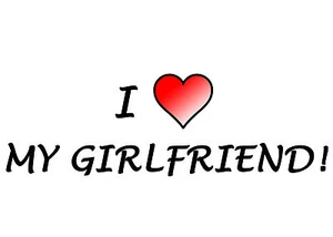 TRANSFER STAMPA MAGLIETTA T-SHIRT FELPA I LOVE MY GIRLFRIEND AMO FIDANZATA! - Foto 1 di 1