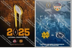 2025 NATIONAL CHAMPIONSHIP & ORANGE BOWL GAME PROGRAM SET 2) NOTRE DAME FOOTBALL - Picture 1 of 3