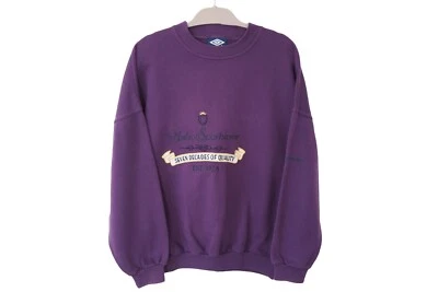 Sudadera UMBRO Vintage Logo Grande Púrpura Jersey Talla M Años 90 Cuello Redondo Foto 1 de 4