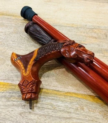 Horse Wooden Walking Cane classic accessory for men women ORIGINAL - Image 1 of 4