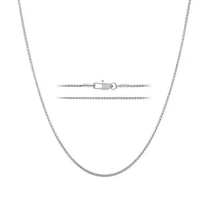 Collar de cadena de trigo de latón delgado KISPER 1,5 mm con broche de langosta - Imagen 1 de 12