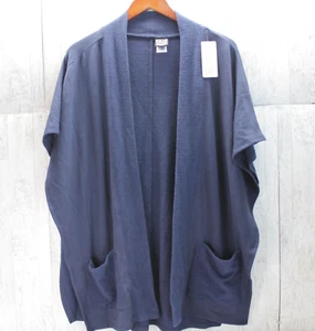 Seek No Further Fruit of the Loom Blanket Cape Poncho Cardigan Navy Blue Soft - Picture 1 of 7