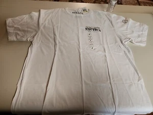 NWTs Nautica 83 Logo Men’s White T-Shirt Sz. M NAUTICAL BEACH DESIGN (T-3) - Picture 1 of 6