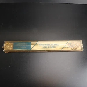 6 Vintage LONG Metal Stainless Steel & Brass Shish Kabob Skewers Turkish Turkey - Picture 1 of 13