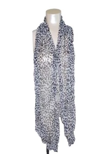 Women's Animal Print Scarf Rectangle With Ruffles 7" X 78" - Picture 1 of 11