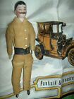 Great antique German bisque, uniformed male dollhouse doll w/ mustache excellent