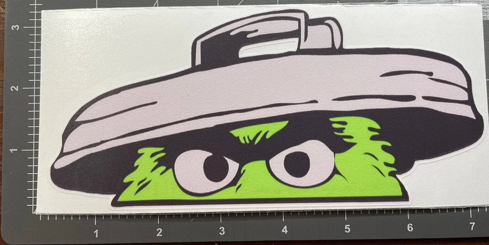 EGL JDM Drift Oscar The Grouch 7" Wide Vinyl Decal Sticker Funny Car Truck Suv
