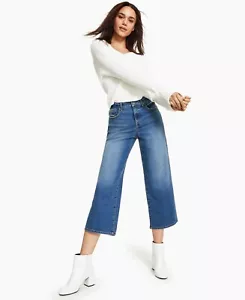 Style & Co High Rise Wide Leg Crop Jeans - 10, Honeybee Wash #8634 - Picture 1 of 11