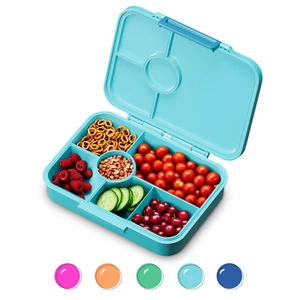 Lunchbox mit Fächern Lunch Box Tupperware Brotdose Frühstücksdose Trenner Blau - Bild 1 von 9