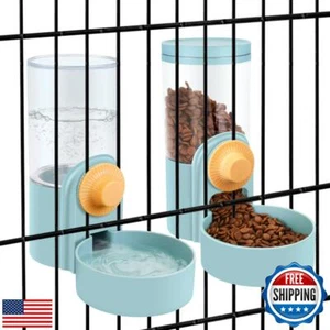 Pet Feeder Waterer Hanging Dog Cat Food Water Dispenser, Automatic Gravity Fe - Picture 1 of 5