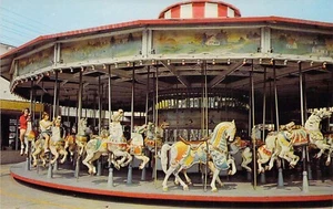 1961 NY Long Island Rockaways Playland Amusement Park Carousel MINT Postcard N28 - Picture 1 of 2