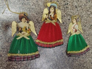 Weihnachten Vintage Ornamente Mädchen Papier 8"x5" KOSTENLOSER VERSAND - Bild 1 von 1