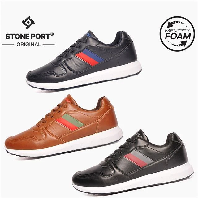 Stoneport Original Memory Foam Mens Camden Casual Fashion Smart Trainers - Image 1 of 1