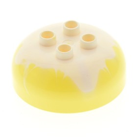 1x LEGO Duplo Round Stone 4x4 Light Yellow White Ice Ball 10597 4648238