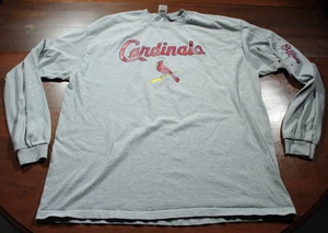 Vintage 00s St. Louis Cardinals Long Sleeve T-Shirt Anvil 2XL Gray MLB Baseball - Picture 1 of 4
