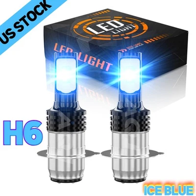 For Kawasaki Bayou 400 1993-1999 LED Headlight Kit H6 8000K Blue Bulbs Foto 1 de 4