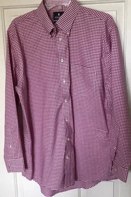 Camisa de manga larga Stafford azul/blanco a rayas en contraste con guinga para hombre mediana Foto 1 de 4