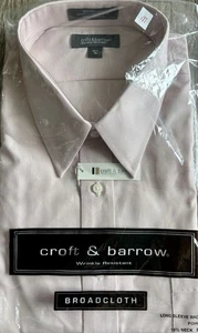 Croft & Barrow rosa Breitstoff Button-Down Langarm Hemd Herren 18,5 - Bild 1 von 6