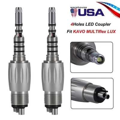 Acoplador rápido LED MULTIFlex LUX 2 piezas dental de 4 orificios para pieza de mano de fibra óptica Foto 1 de 4