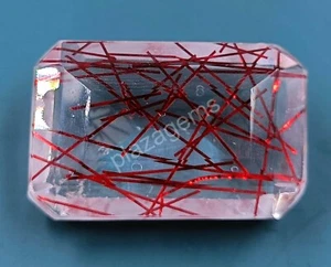 102.80 CT Emerald Red Rutilated Quartz Certified Transparent Loose Gems 5MRS - Picture 1 of 8