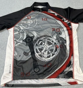 Primal Wear Racing Cycling Jersey Men's large 3/4 Zip UP Gear & Chain Poly - Picture 1 of 11