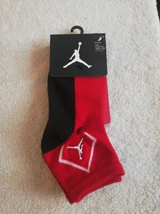 Air Jordan Boys Kids 2pk Quarter Socks  Shoe Size 10C-3Y  NWT - Picture 1 of 5