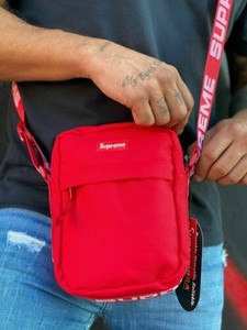 red supreme side bag