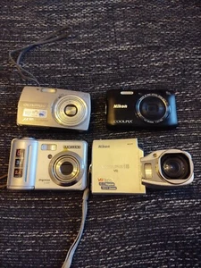 4 vintage digital cameras. Nikon, Samsung, Olympus for parts - Picture 1 of 20