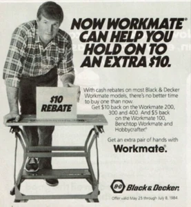 Vintage Print Ad 1984 Black & Decker Workmate 100 200 300 400 Benchtop Hobby - Picture 1 of 2