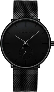 Crrju Fashion Mens Watch Top Brand Luxury Quartz Watch Casual Slim BLACK-BLACK H - Imagen 1 de 1