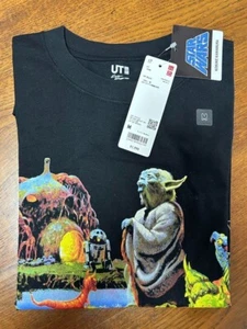 M(JPN) size UNIQLO Star Wars The Empire Strikes Back T-shirt Black Oversized Fit - Picture 1 of 2