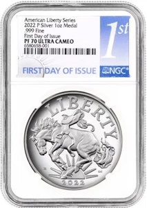 2022 AMERICAN LIBERTY Silver Medal NGC PF70💥FLAWLESS QUALITY💥FDOI - Picture 1 of 4