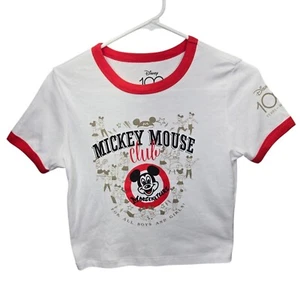 Disney 100 Mickey Mouse Club Mouseketeers Cropped Girls T-Shirt Size Medium - Picture 1 of 7