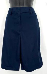 Liz Clairborne Womens Active Bermuda Golf Shorts Size 14 Navy Blue Cotton - Picture 1 of 10