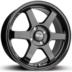 Alloy Wheels 17" Fox PF1 Black Gloss For Honda Element 03-11