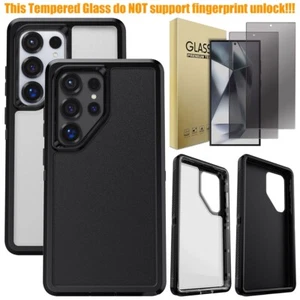For Samsung S24 Ultra S24+ 5G Dual Layer Hard Case Cover /Privacy Tempered Glass - Picture 1 of 29
