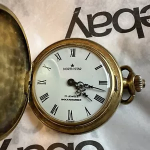 Orologio da tasca vintage North Star 17 Jewels ammortizzatore made in France - Foto 1 di 9