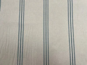 Dartmouth Stripe  Fabric Brushed  Linen Sea Spray Cream 280cm Wide Curtain Blind - Picture 1 of 8