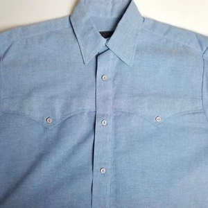 Steer West Men's Western Shirt Blue Long Sleeve Size Small - Picture 1 of 10
