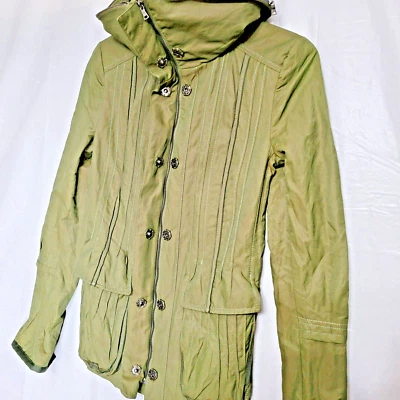 Chaqueta con Capucha Elie Tahari Mujer Acanalada Oliva Cremallera Verde Oliva Talla XS - 10070 Foto 1 de 4